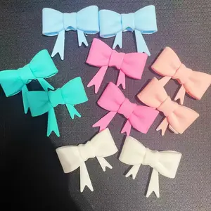 5Color 10PCS(2 colors each)silicon big bow beads,suit for beadable pens