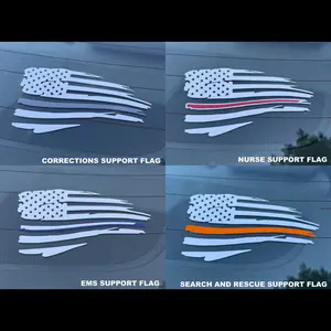 First Responder Support American Flag Vinyl Decal - 2 PACK SPECIAL