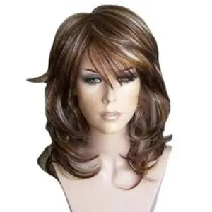 Women's Wig European and American Mixed Color Long Curly Hair Gradient Color One Piece Small Curls