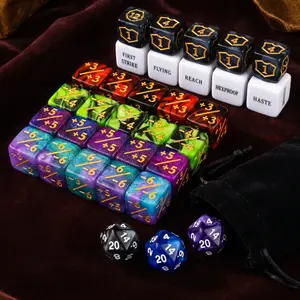 63PCS MTG Dice Set  Life Counters, Symbol Tokens & D6 Dice for Magic: The Gathering