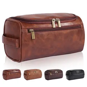 Toiletry Bag for Men, Multifunctional Toiletry Bag, Hanging Travel Shaving Dopp Kit for Men and Women, Water-resistant Toiletries Organizer Bags, PU Leather Cosmetic Bags for Makeup Accessories