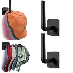 Wall-Mounted Hat Storage Hook, No-Drill Self-Adhesive Hat Hook, Multi-Functional Sticky Hook, Home Dormitory Hat Organizer, Family Storage Holder, Self Adhesive Hooks