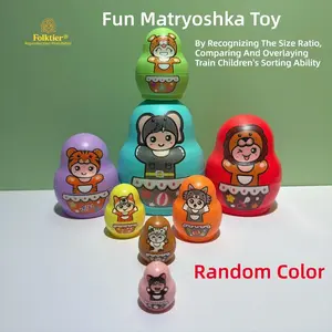 8-Layer Nesting Doll (Cartoon Animals) Fun Matryoshka Toy, Russian Nesting Dolls, Educational Toys for Kids, Crafts & Collectible Souvenirs, Ideal Gifts for Christmas Halloween Easter Thanksgiving Valentine's Day Ramadan New Year Birthday Party Wedding.