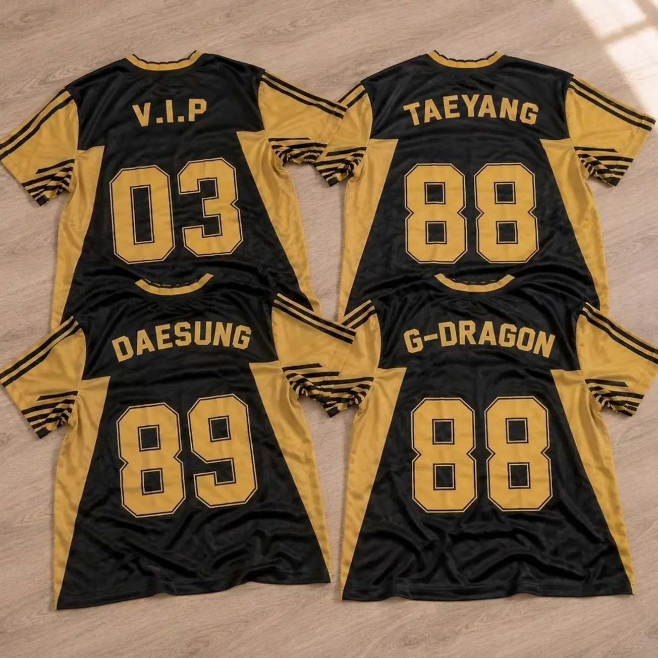 Kpop BIGBANG Jersey Tricot Shirt Gold Black | XX:COSMOS WBP