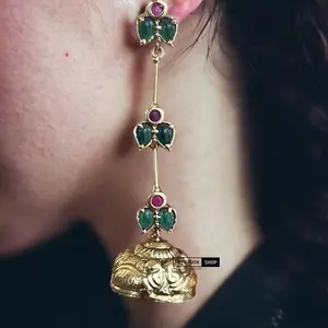 Temple jhumka indian earrings