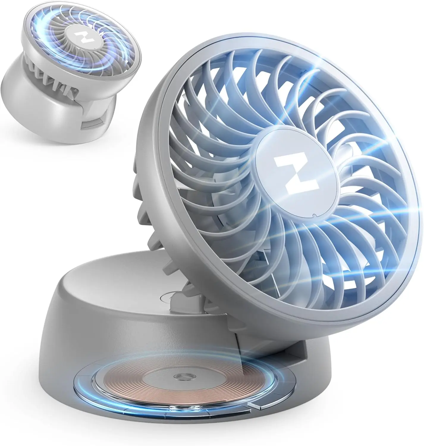 ZEEHOO Mini Portable Fan, Magnetic Folding Desk&Handheld Fans with 3 Speeds, USB-C & Wireless Rechargeable Personal Fan with 2000mAh Battery, Strong Airflow for Travel, Outdoor, Office, Beach (Black)