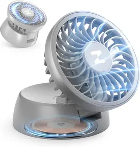 ZEEHOO Mini Portable Fan, Magnetic Folding Desk&Handheld Fans with 3 Speeds, USB-C & Wireless Rechargeable Personal Fan with 2000mAh Battery, Strong Airflow for Travel, Outdoor, Office, Beach (Black)