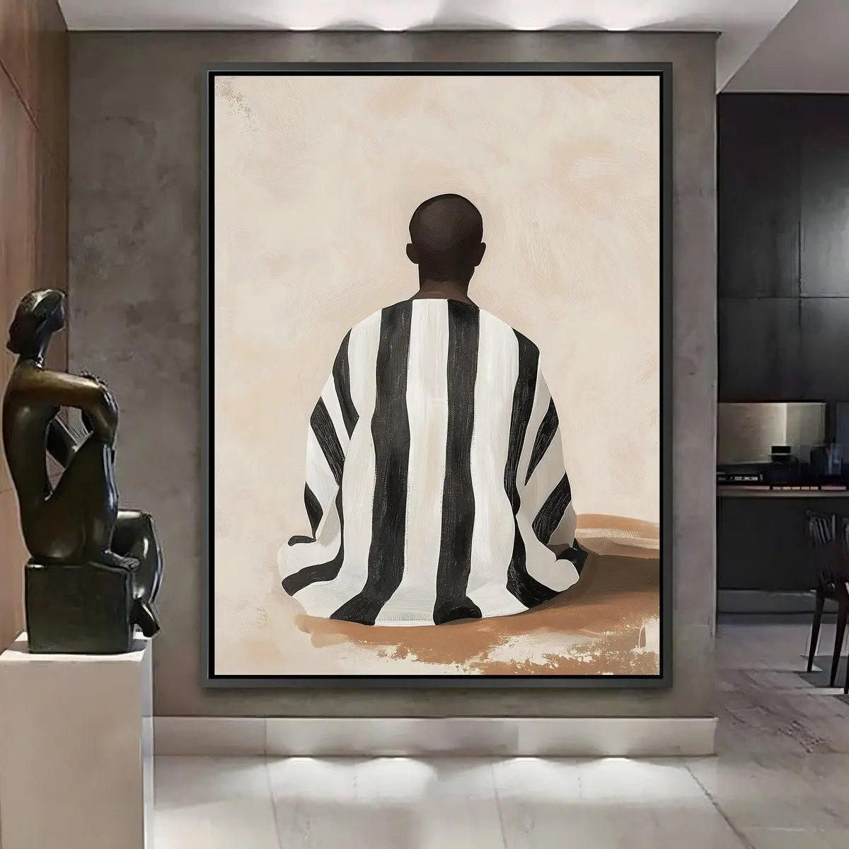 Traditional African Art, Afrocentric Wall, Extra Large, Ethnic Art Print, African Ethnic Oil Printing, Black Prints, Room Decor, Unframed