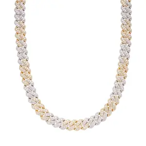 Moissanite Cuban Chain 12mm 925 Silver Gold (14"-40")