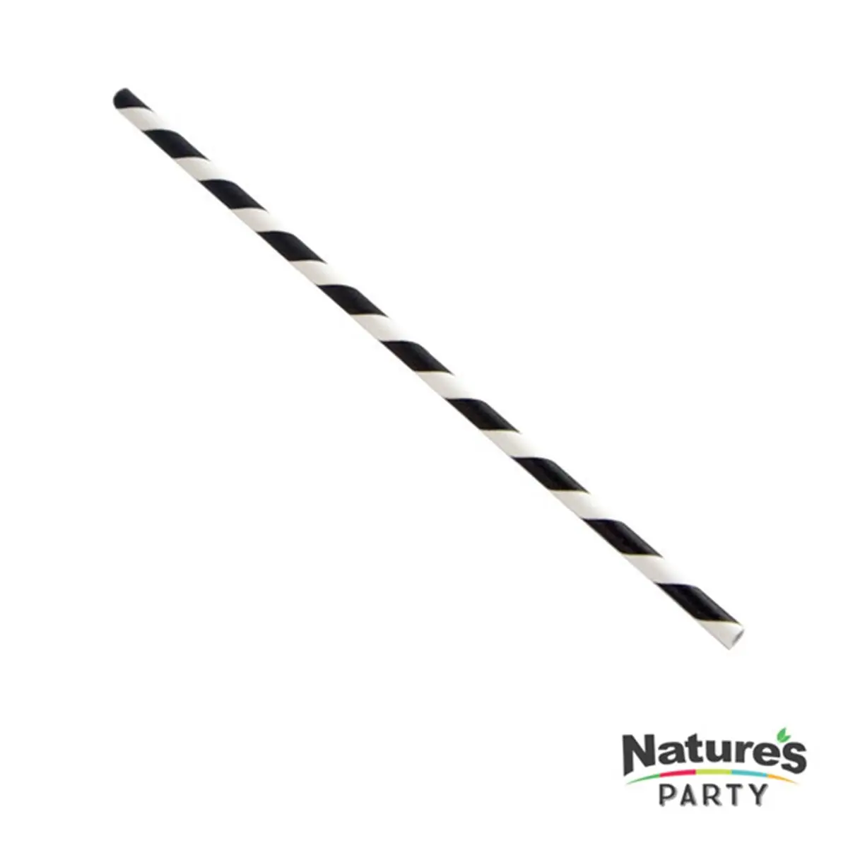 Packnwood 8NPCHP19BLK1 7.75 in. Durable Black & White Striped Paper Straws, 1.34 lbs, Party-Ready with Up-to-Date Designs