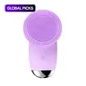 Electric Sonic Facial Cleansing Brush, Purple Silicone Face Scrubber for Deep Pore Cleaning, Facial Care Tool, Facial Cleansing Tool for Use with Cleanser, Facial Cleansing Equipment #GLOBAL PICKS