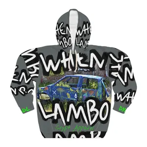 When Lambo Crypto Graffiti Hoodie | All-Over Print Car Art Sweatshirt