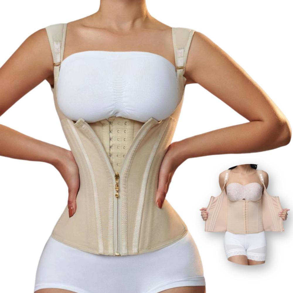 KELLYLEE Women Corset Vest Fajas Colombianas for Stomach Shapewear Underbust Tank Tops with Shoulder Belt
