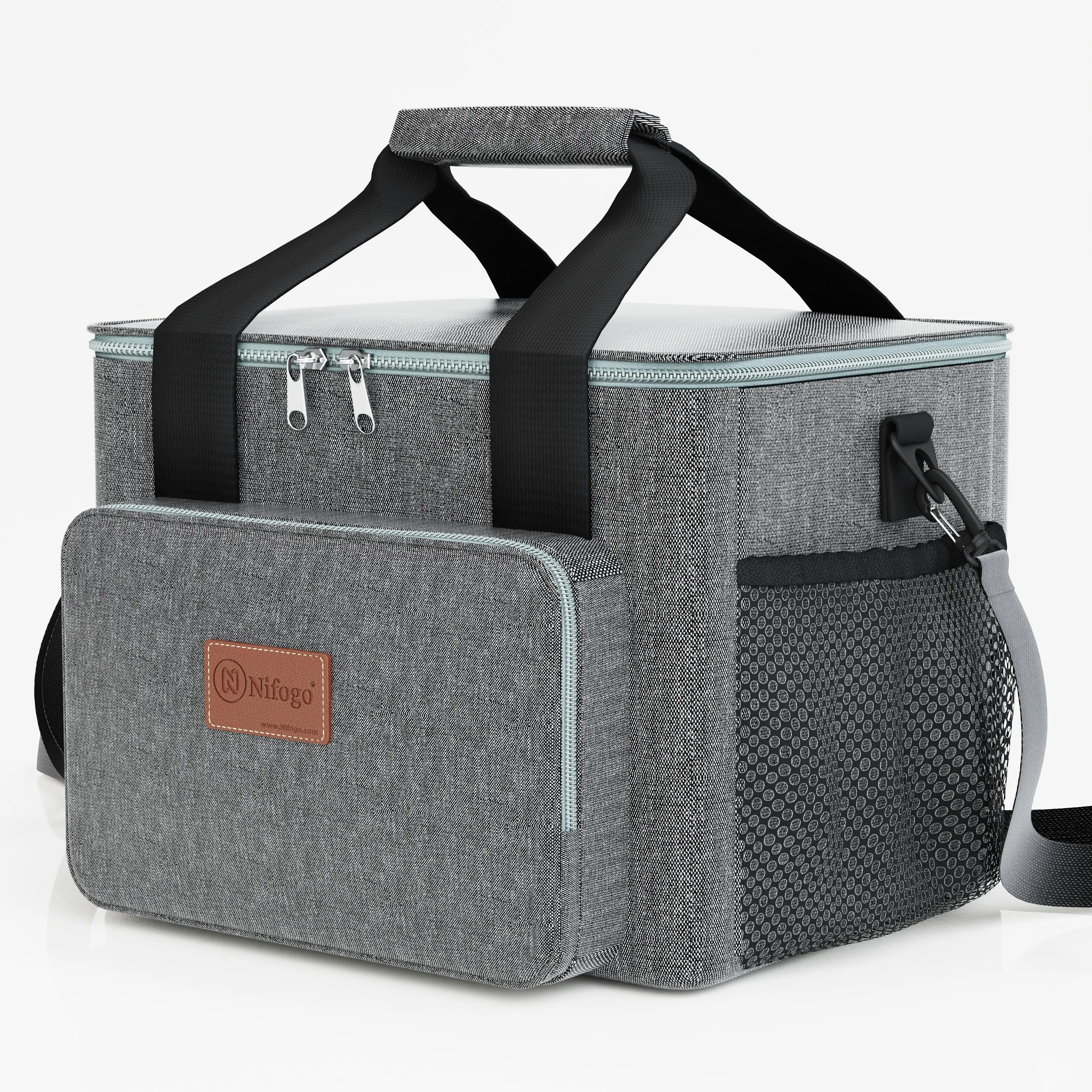 Lunch Bag & Lunch Box for Men Women Double Deck - Leakproof Insulated Soft Large Adult Insulated Lunch Bag, Holds Anything Insulated Bag, Tote (Black,15L) fit  fresh large lunch bag lunch box tote bag