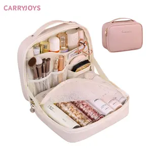 New design standup makeup bag large capacity with compartments women travel cosmetic toiletry bag waterproof portable