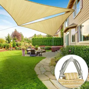 ColourTree Pro Ring Triangle Sun Shade Sail, Commercial Grade UPF50 Canopy, Reinforced Corners & Edges, 260 GSM Fabric Heavy Duty -3 Years Warranty