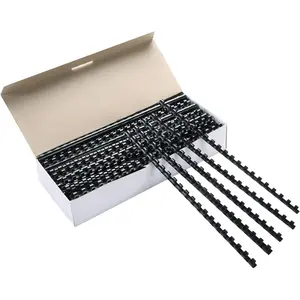 21 Pack Plastic Comb Binding Spines for A4, 1/4 Inch Diameter, 20 Sheet Capacity, Black