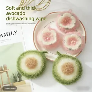 2 PCS Cherry Blossom Dishcloth, Kitchen Cleaning Essential, Cute Non-shedding Dish Rag, Scouring Pad, Hanging Design