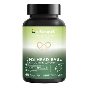CNS Head Ease - Magnesium, CoQ10 & Riboflavin (Vitamin B2) - Supports Nerve Energy, Head Comfort & Relaxation - Support for Work Stress & Monthly Cycle Comfort- 60 Capsules