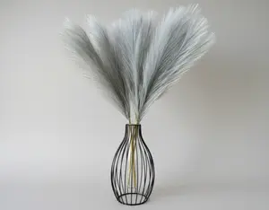 Faux Pampas Grass - Light Gray (5 Stems)