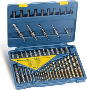 55-Piece Screw Extractor Set, Broken bolt extractors & Multi-spline Extractors, and for Removing Stripped Screws, Studs, Fittings, Lugs Extraction