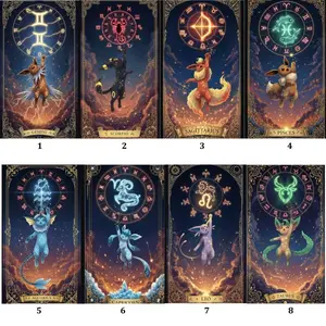 Set of 9 Japanese Movie Poster,  Eeveelution Movie Poster, Unframed Wall Art, Home Decor