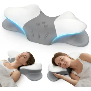 Cervical Neck Pillow for Pain Relief, Ergonomic Side Sleeper Pillow for Sleeping, Orthopedic Neck Support Contour Memory Foam Pillow for Side Back Stomach Sleepers, Ideal for Office Travel