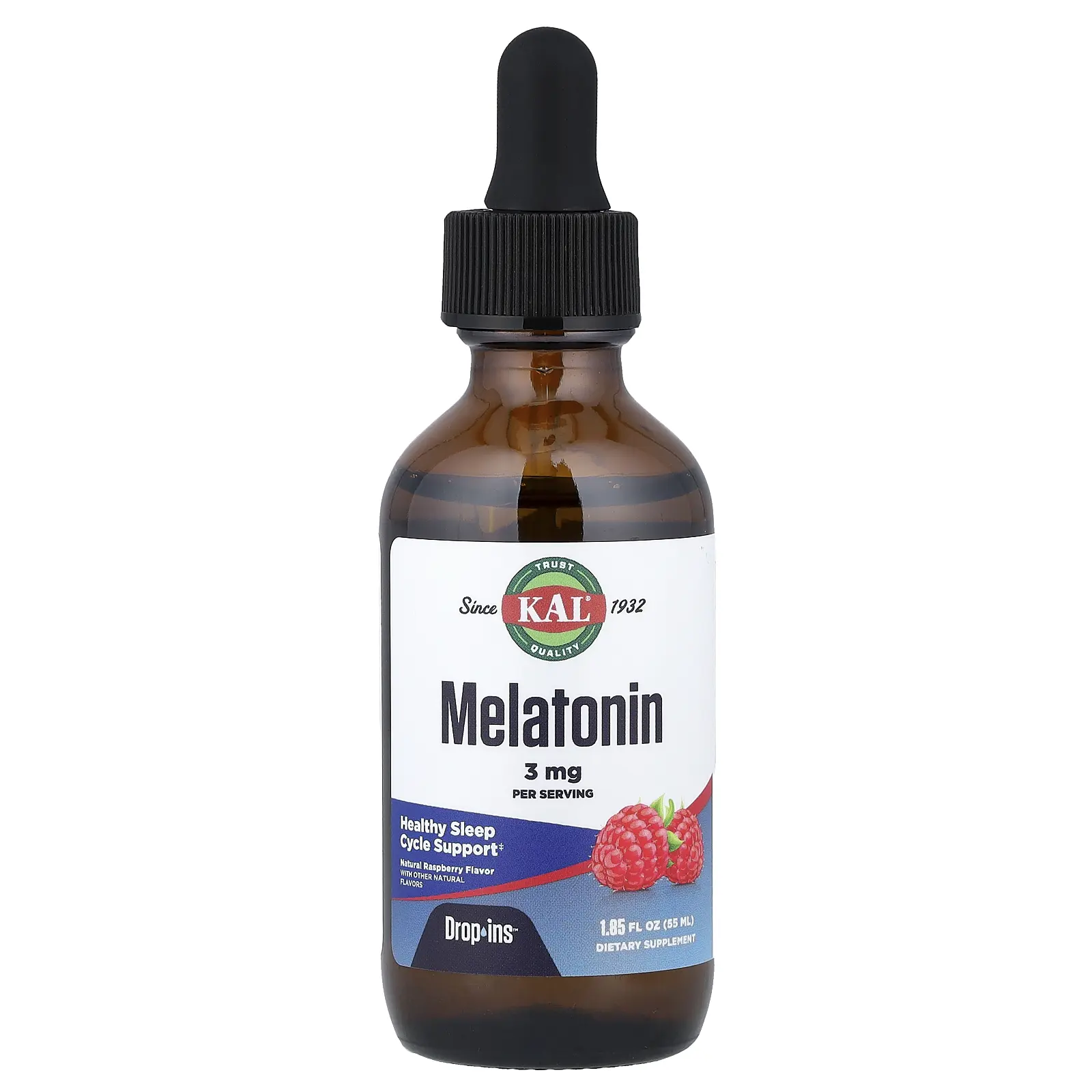 KAL Melatonin, Natural Raspberry, 1.85 fl oz (55 ml)
