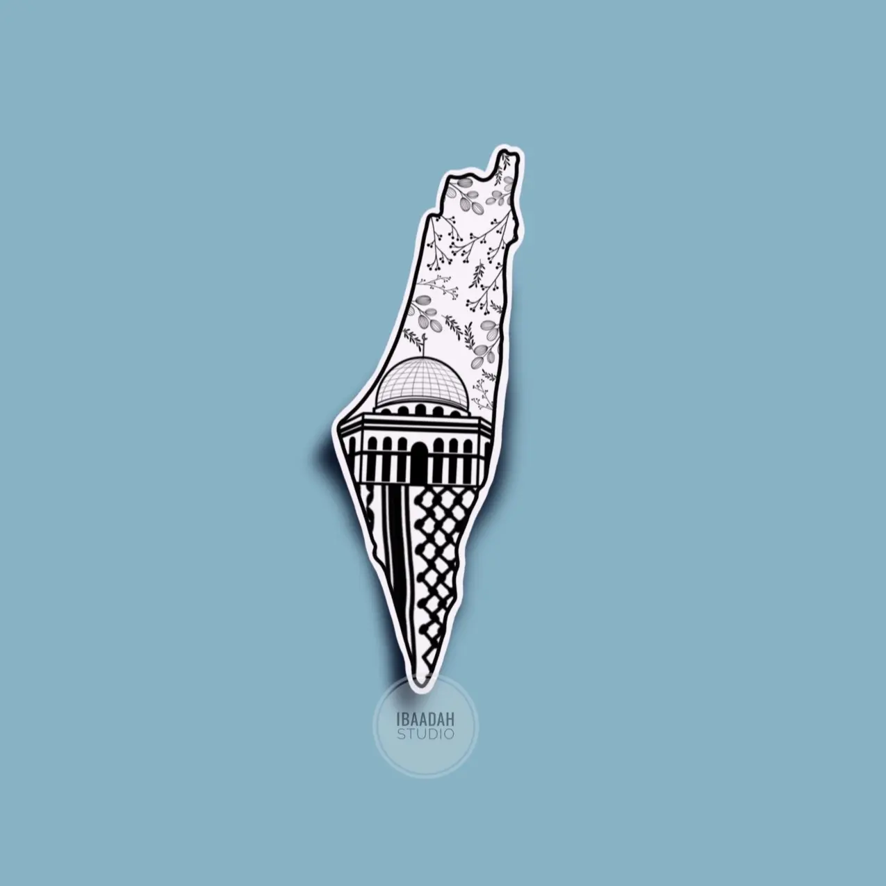 PALESTINE Map Sticker for laptops, journals, waterbottles, hydroflask, Stanley Cups, Mobile phones | Glossy finish, WaterProof, Weatherproof
