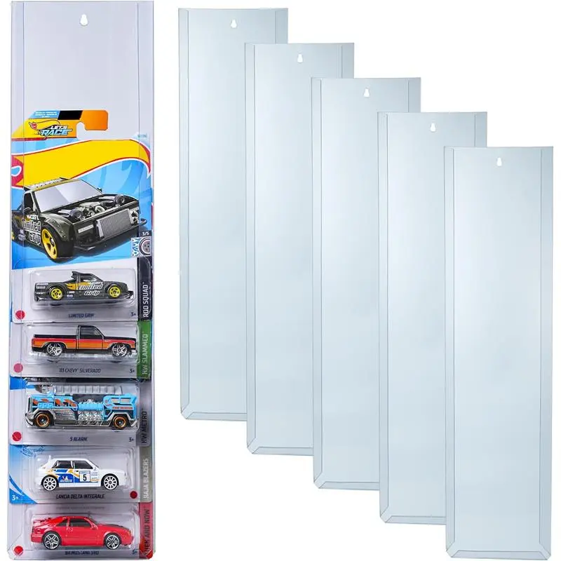 5 Pcs Diecast Display Case for Hot-Wheels Match-Box,Toy Car Storage Organizer,Compatible with Hot-Wheels Match-Box Packaged Cars,Packaged Cars Display Wall Mount (5pcs)