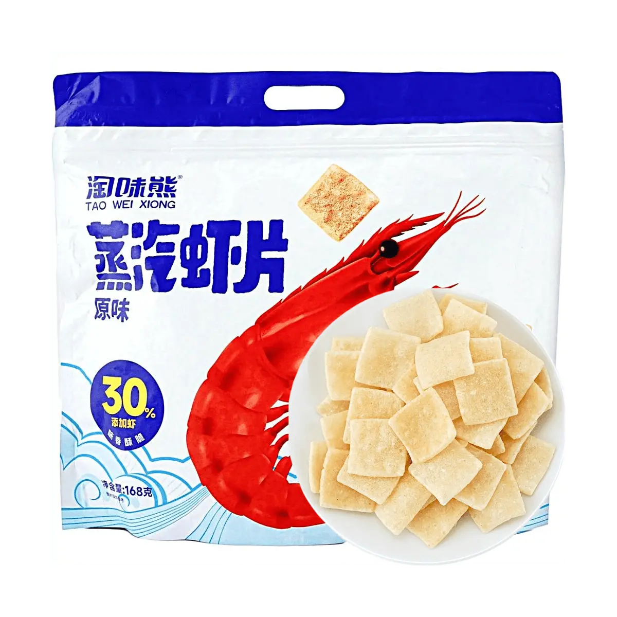 Tao Wei Xiong Original Flavor Steamed Shrimp Chips 168g - Crispy Asian Snack Food