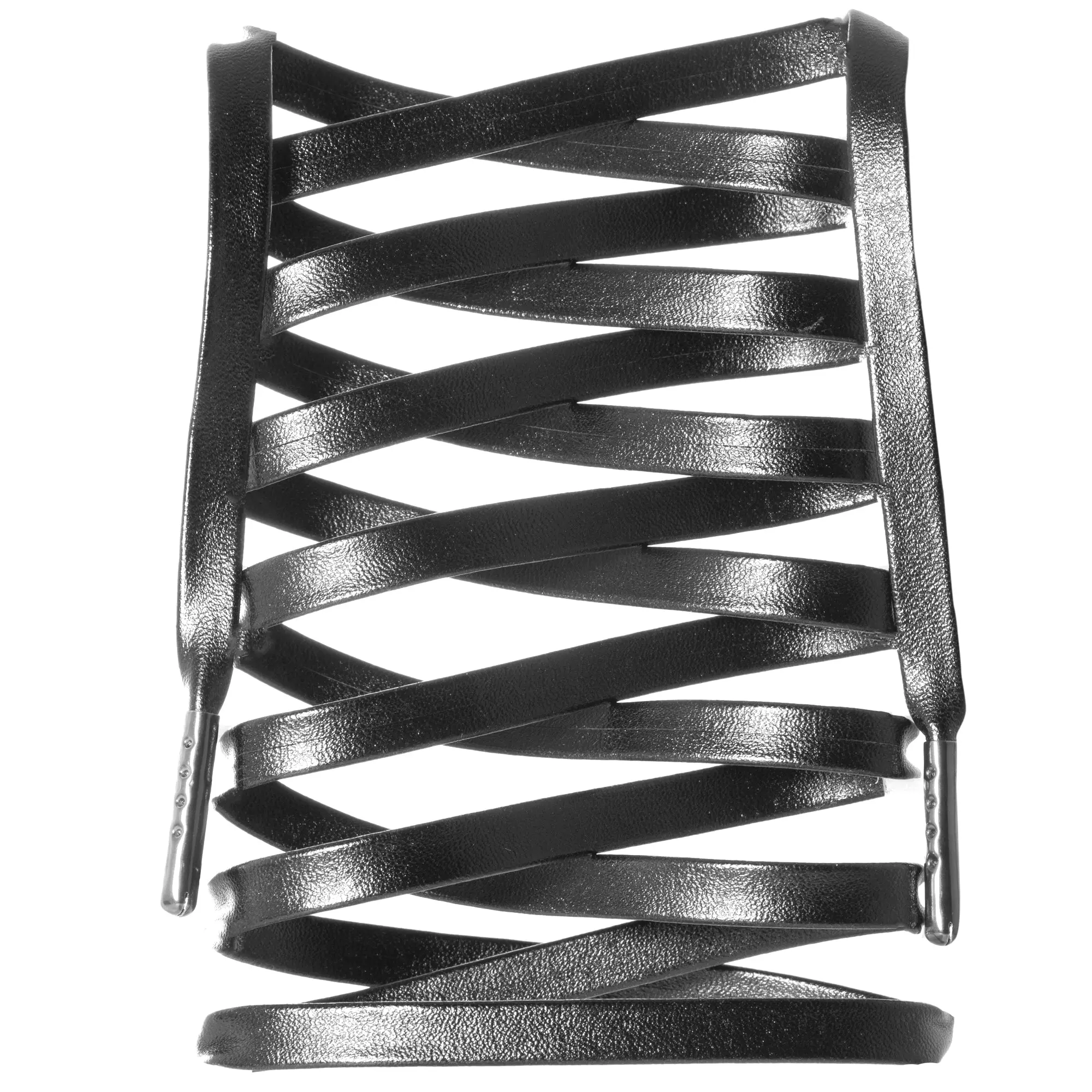 Flat Synthetic Leather Shoelaces w/ Gunmetal Tips