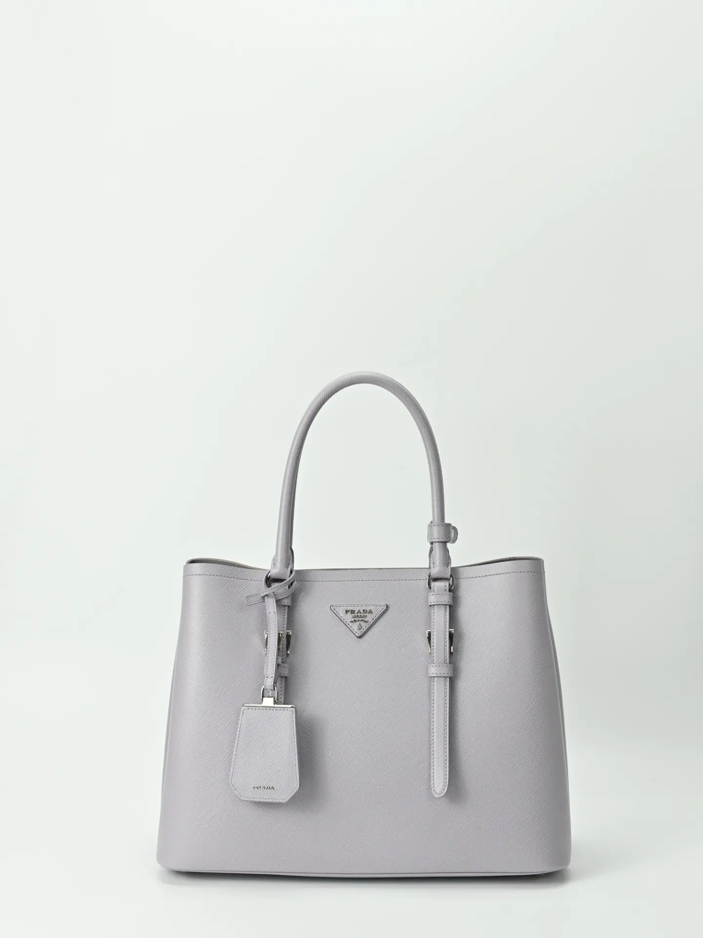 Pre-owned PRADA Logo Saffiano Leather Top Handle Bag 22784467
