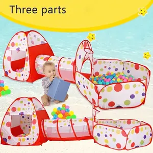 3-in-1 Pop-Up Play Tent Set - Crawl Tunnel & Ball Pit, Foldable with Storage Bag