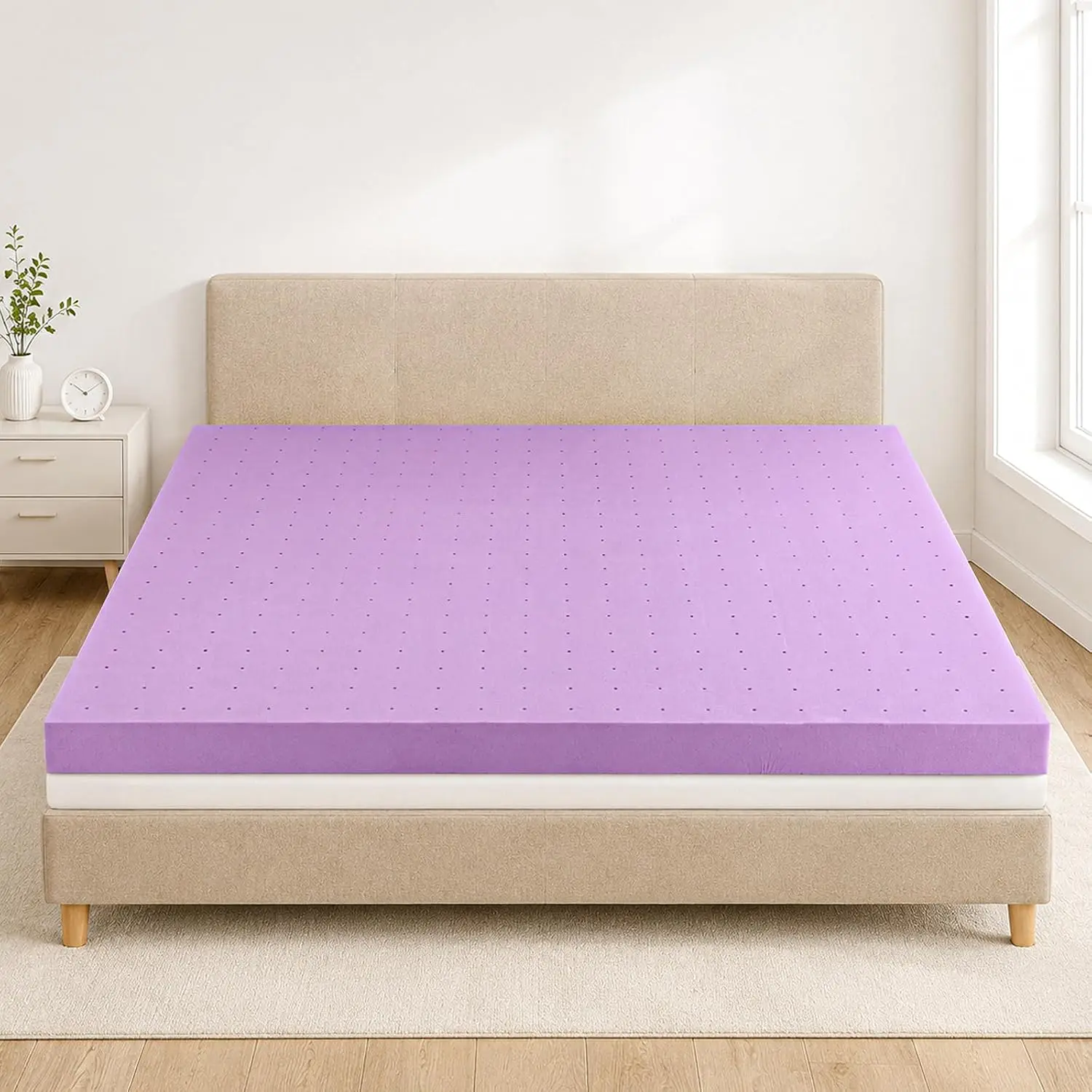 All-Season Cooling Gel Mattress Topper, Breathable Memory Foam Bed Topper with Temperature Regulating Vortex Tech, Pressure Relief for Hot & Cold Sleepers