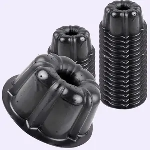 Bakeable Plastic Mini Flan Molds Pan 25 QTY Pack Non-Stick Silicone Reusable Baking Molds for Easy Release and Versatile Use