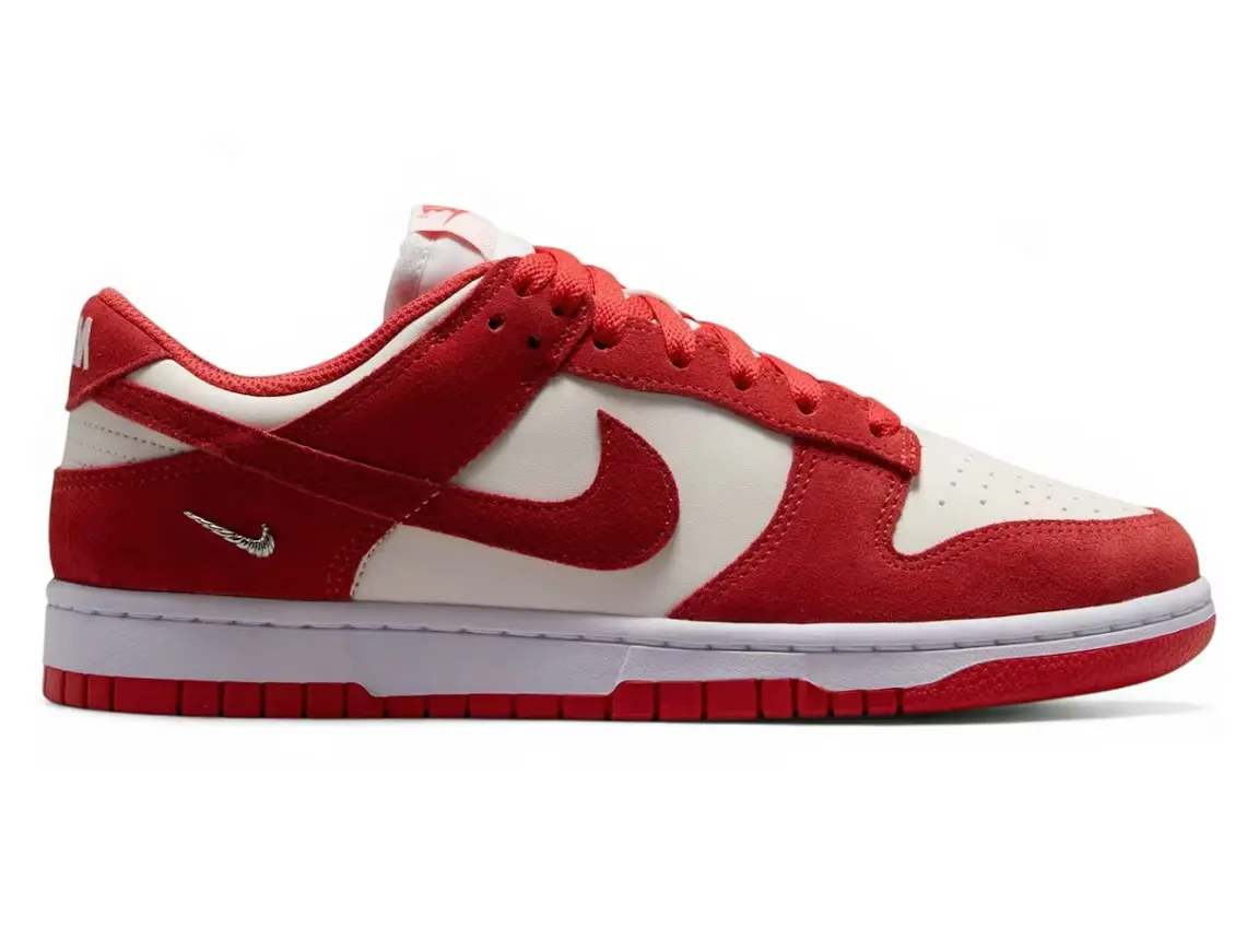 Nike Dunk Low Sail White Metallic Silver Light Crimson (Women's) Nike Dunk Low Sail White Metallic Silver Light Crimson (Women's)