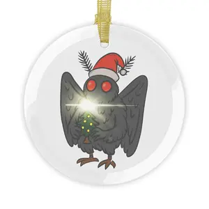 Mothman Christmas Tree Ornament glass ornament | Cryptid Holiday Decoration