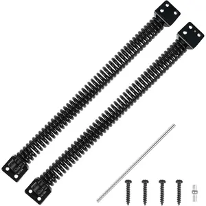 13 Inch Self Closing Gate Spring, Adjustable Tension Gate Closer for Wooden & Vinyl Fence, Steel, Black (2 Pack)