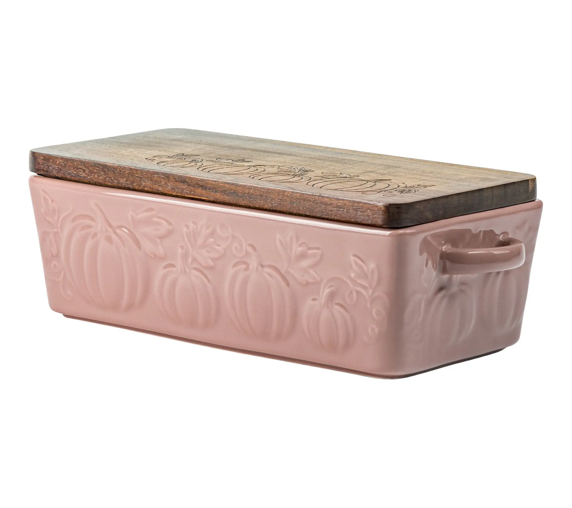 10 Strawberry Street Gourd Impressions Loaf Pan w/ Acacia Lid 10 Strawberry Street Gourd Impressions Loaf Pan w/ Acacia Lid