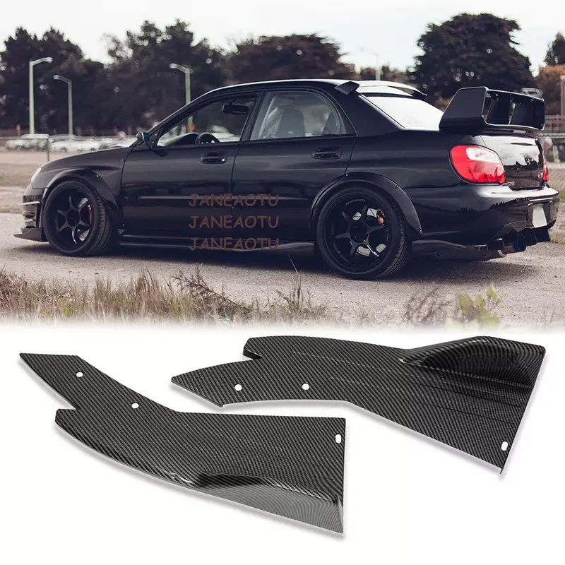 Carbon Fiber Rear Bumper Lip Splitter Diffuser & Canard for Subaru Impreza WRX STI, Car Decoration Bumper Decor, Cars Accessories with Includes Screws, Longer Width, Universal Fit