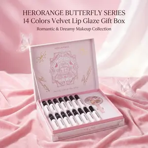 [Limited 15-Piece Set With MirrorHERORANGE Velvet Matte Liquid Lipstick Kit-WaterproofSmudge-Proof Transfer-Resistant Long Lasting High Pigment Lip Stain Nude Shades Non-Drying Formula Gift For Walentine's Day Halloween Christmas！