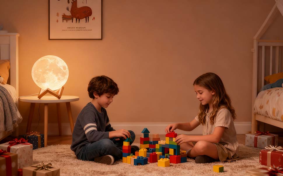 4.7 Inch 3D Printed Moon Lamp, Realistic Lunar Texture LED Night Light, Remote & Touch Control, Rechargeable with Timer, Unique Home Party Decor Gift for Kids (Thanksgiving, Christmas, Housewarming) cool tech gadget