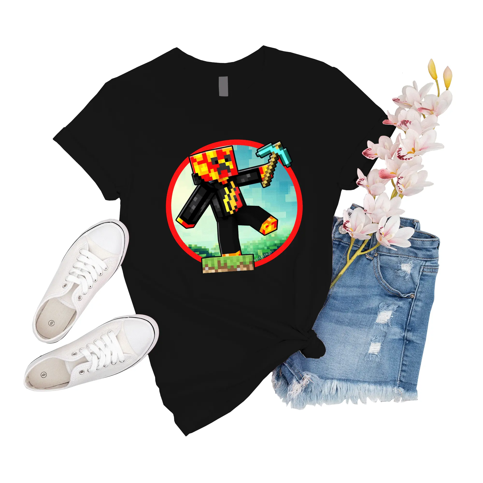 T-Shirt Women Minecraft Redstone Builds Lava Miner Family Novelty Friend Event Shirts Women Girl Boy Shirt Gift For Men