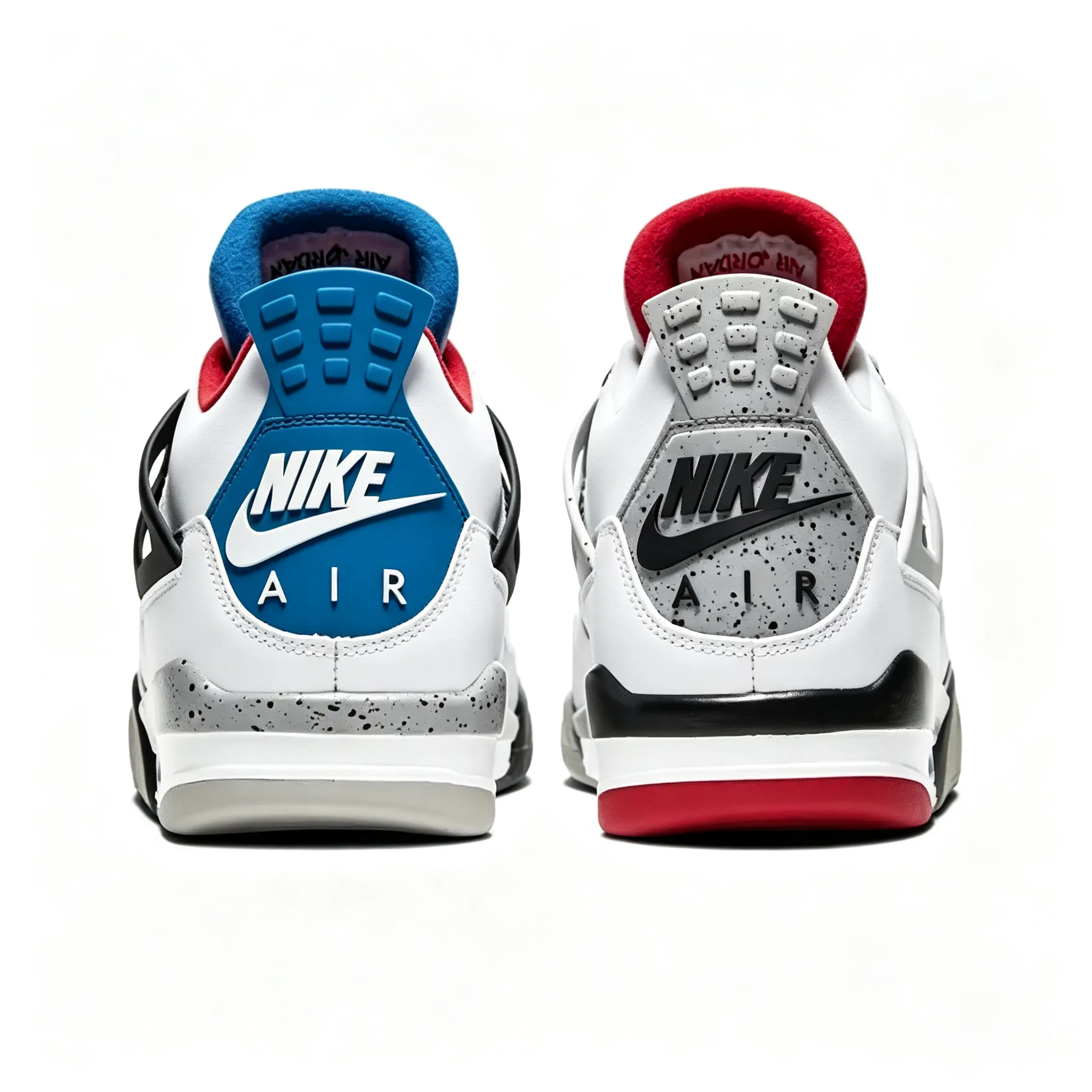 Brand New Sealed with Original Shoe Box Unisex Smooth Leather & Breathable Mesh Multi-Color White Red Blue Mismatched Retro Basketball Sneakers, Streetwear Fashion Footwear, Collectible Sports Shoes for Daily Outdoor & Trendy Matching Outfit