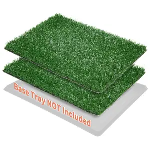 Dog Grass Pet Loo Indoor/Outdoor Portable Potty, Artificial Grass Patch Bathroom Mat and Washable Pee Pad for Puppy Training, Full System with Trays