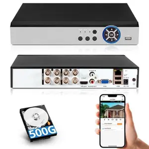 8 Channel H.265+ DVR 1080p HD with 500GB Hard Drive for Security Camera System