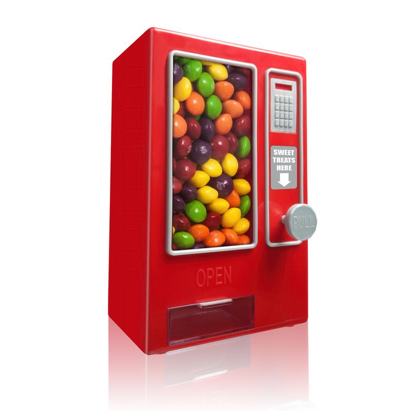 Mini Vending Machine- Classic Retro Design Sweets Holder & Dispenser，Ideal For Desktops, Classrooms, Parties & Many More | Suitable For Gumballs, Candy’s & Sweets