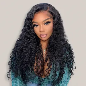 Nulook Hair 13x4 Transparent Lace Front Water Wave Wig Pre-Bleached Knots 180% Density Brazilian Human Hair with Natural Hairline for Women's Fashion #wigtok #Blackgirl #FallFreshness#Fall Deals For You