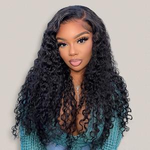 NuLook Hair 13x4 Transparent Lace Front Water Wave Wig Pre-Bleached Knots 180% Density Brazilian Human Hair with Natural Hairline for Women's Fashion #wigtok #Blackgirl #SpringFreshness Curly Wig Lace Frontal Pre Plucked Wigs